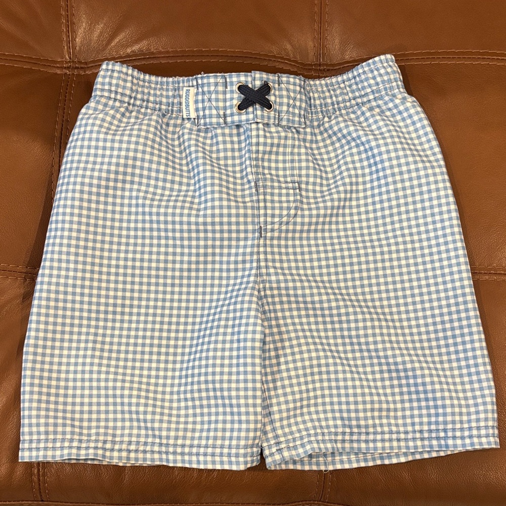 Boy’s  Light Blue Gingham Swim Shorts